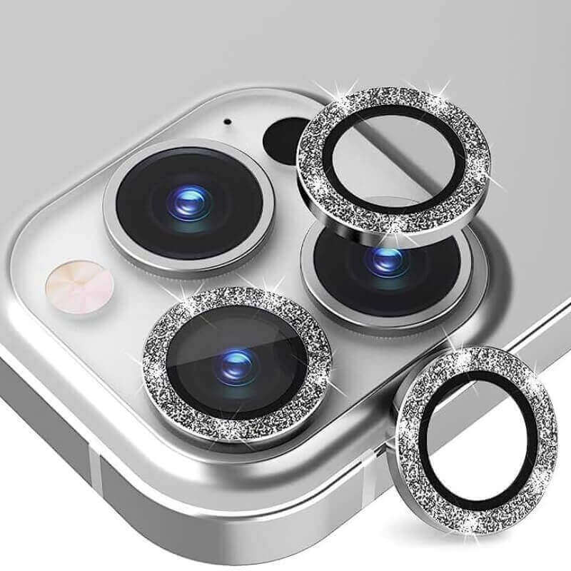 Třpytivé ochranné sklo na čočku fotoaparátu a kamery pro Apple iPhone 11 - stříbrné