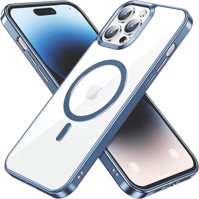 MagSafe silikonový kryt pro Apple iPhone 14 Plus - světle modrý