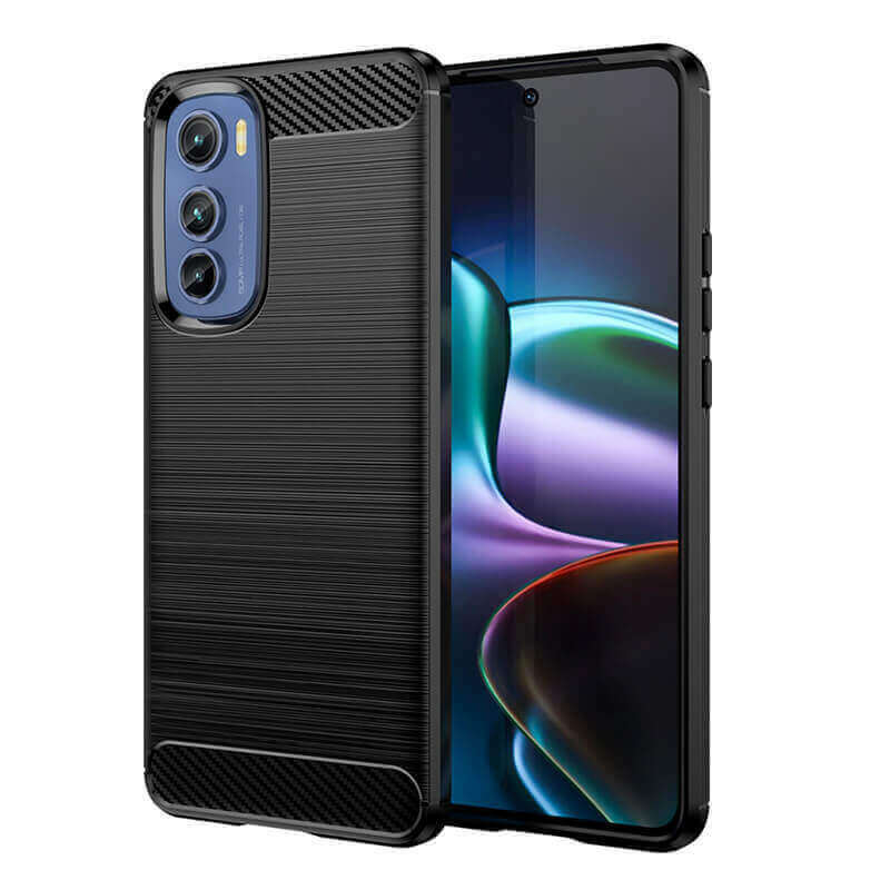 Ochranný silikonový obal karbon pro Motorola Moto G51 - černý