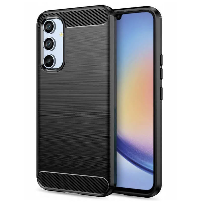 Ochranný silikonový obal karbon pro Samsung Galaxy A35 5G - černý