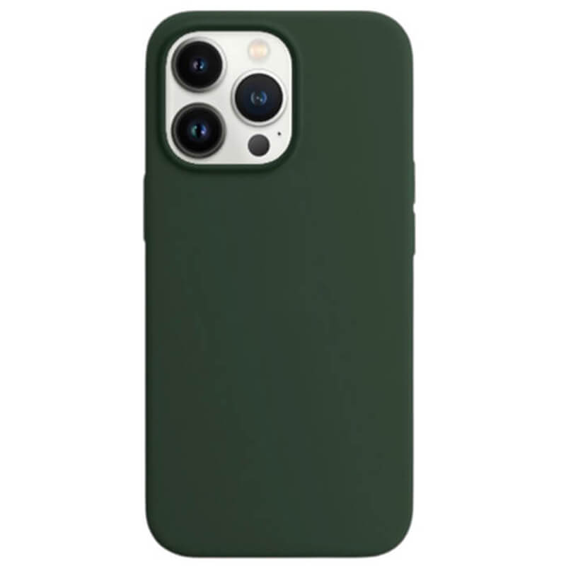 Magnetic Leather MagSafe kožený kryt pro Apple iPhone 13 Pro - tmavě zelený