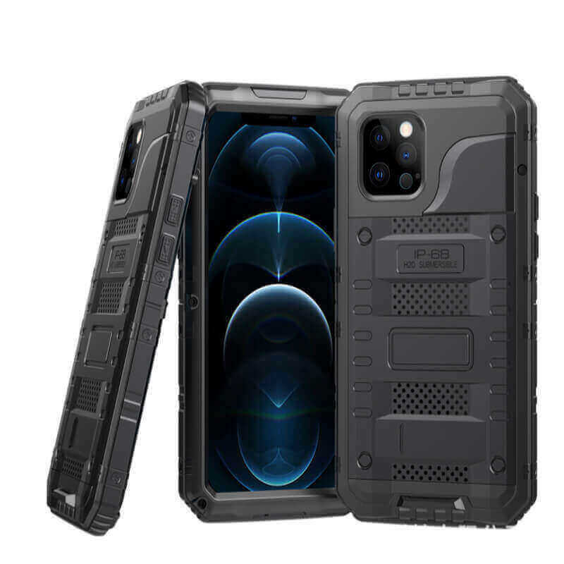 Voděodolný hliníkovo-silikonový obal pro Apple iPhone 16 Plus - černý