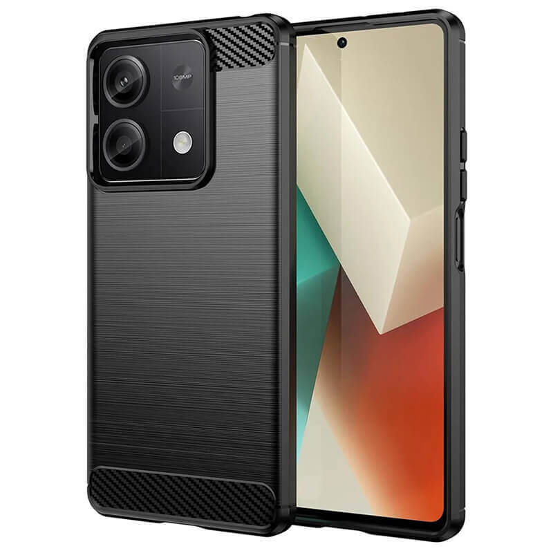 Ochranný silikonový obal karbon pro Xiaomi Redmi Note 14 5G - černý