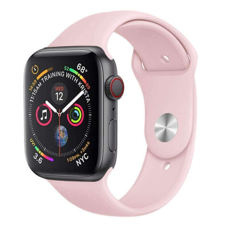 Silikonový řemínek pro chytré hodinky Apple Watch SE 44 mm  - světle růžový