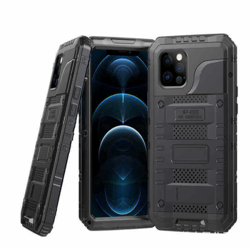 Voděodolný hliníkovo-silikonový obal pro Apple iPhone 17 Pro Max - černý