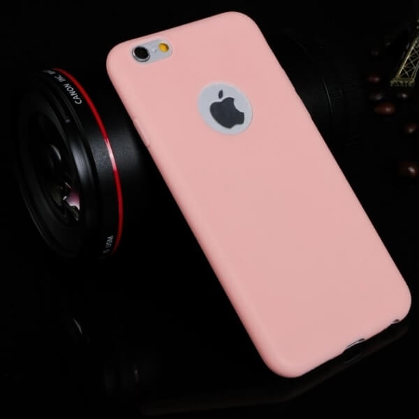 Silikonový matný obal s výřezem pro Apple iPhone 7 - růžový