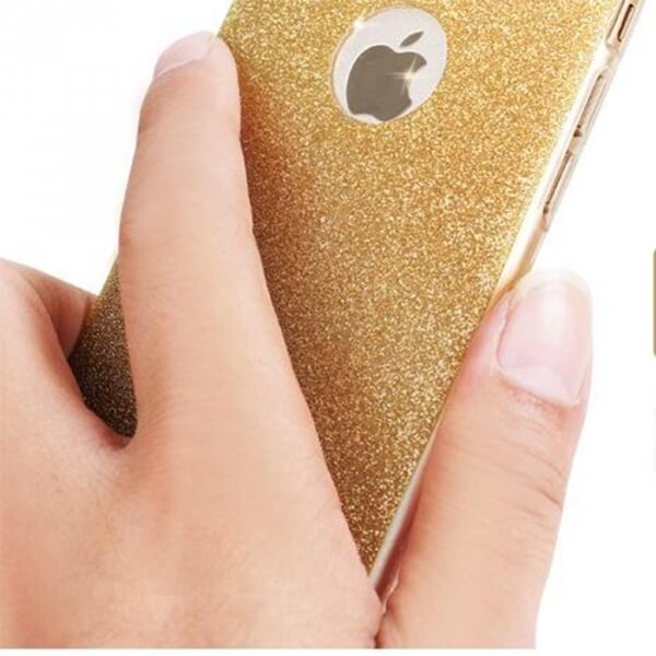 Silikonový ochranný obal se třpytkami pro Apple iPhone 7 - zlatý