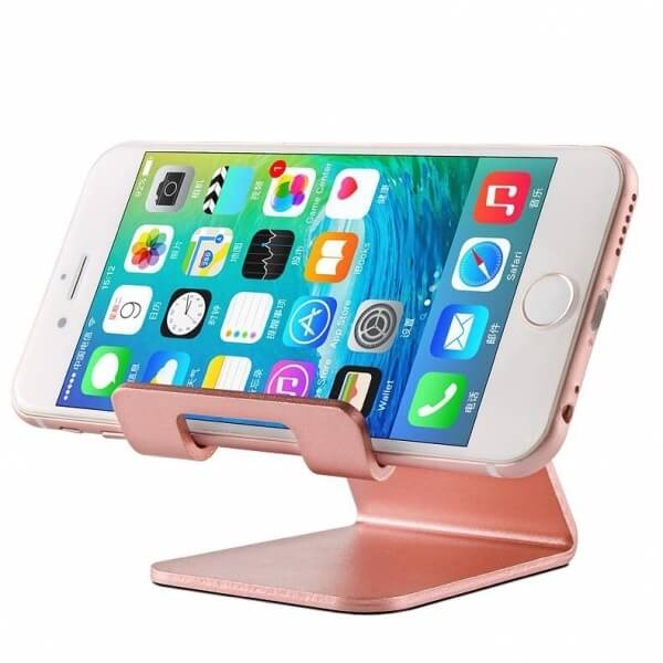 Hliníkový stojánek pro mobily, tablety, iPady a další světle růžový