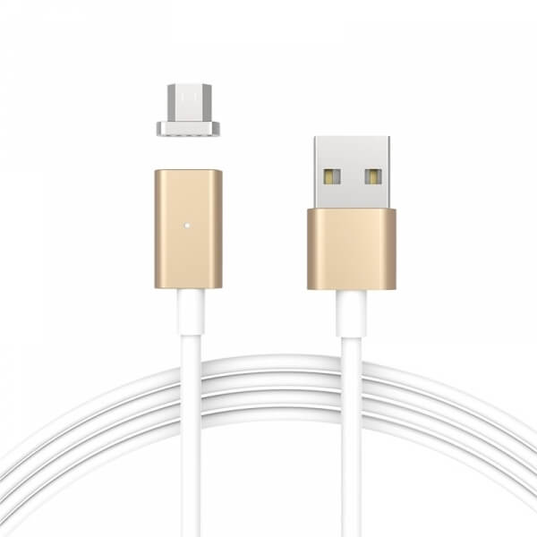 USB nabíjecí kabel s magnetickou koncovkou Micro USB - zlatý