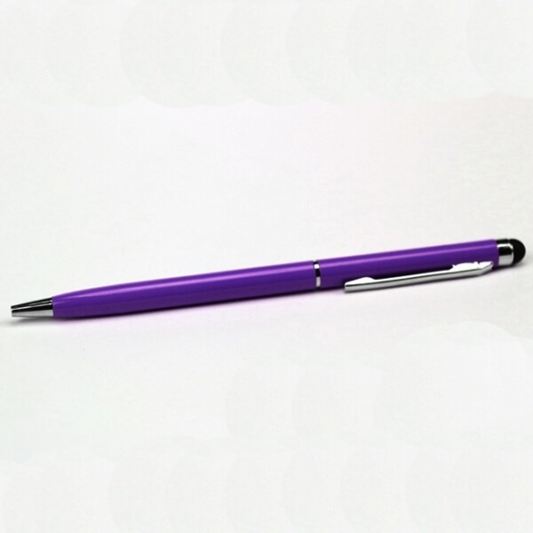 2v1 Dotykové pero Stylus s propiskou - fialové